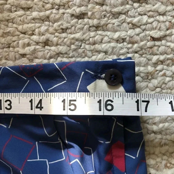 Vintage MCM 𝅺Pendleton blue retro geometric flair skirt size L - Picture 8 of 11